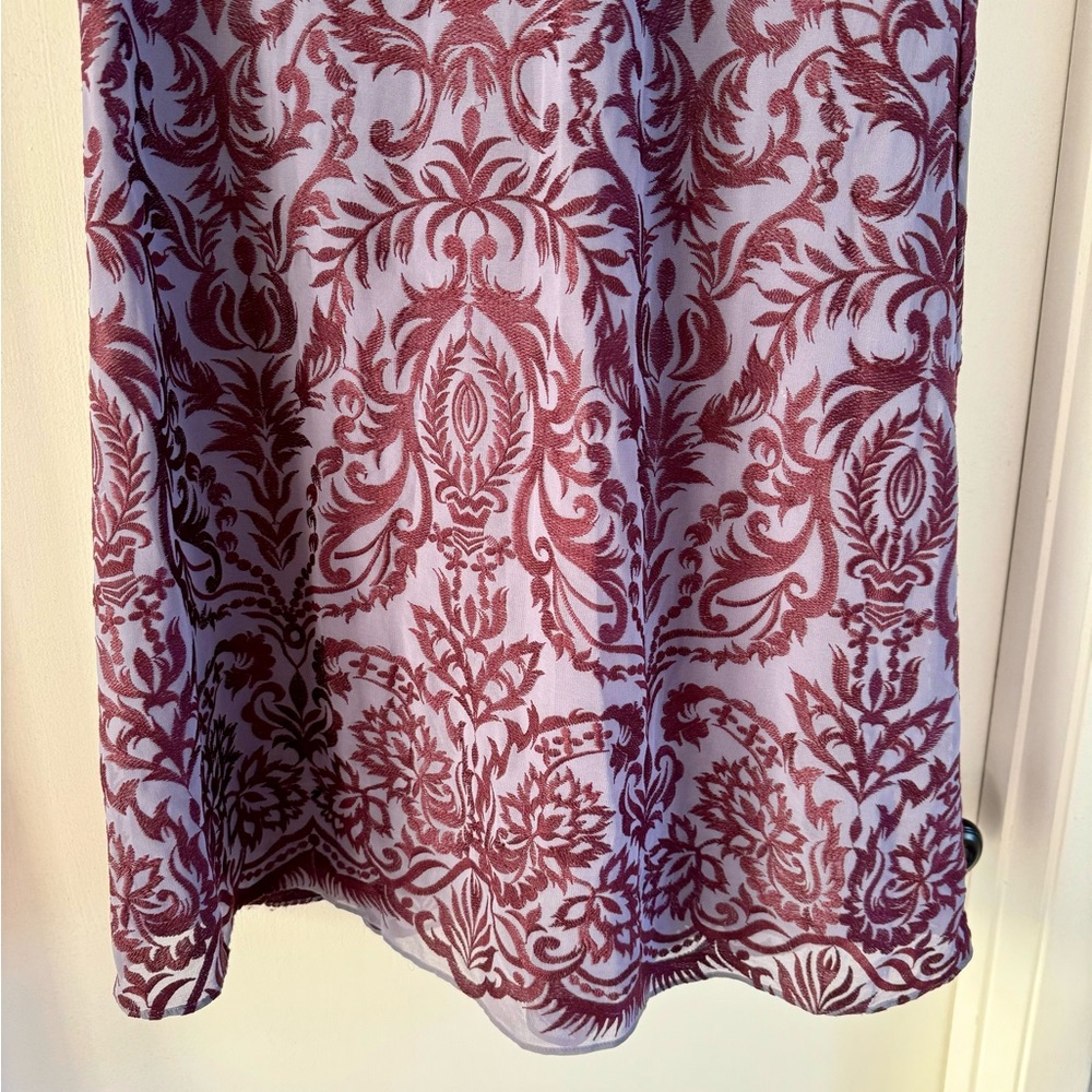 NWT BCBGMaxAzria Embroidered Purple Halter Gown. 6 - Picture 7 of 12